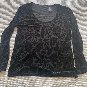 Mesh and velvet blouse